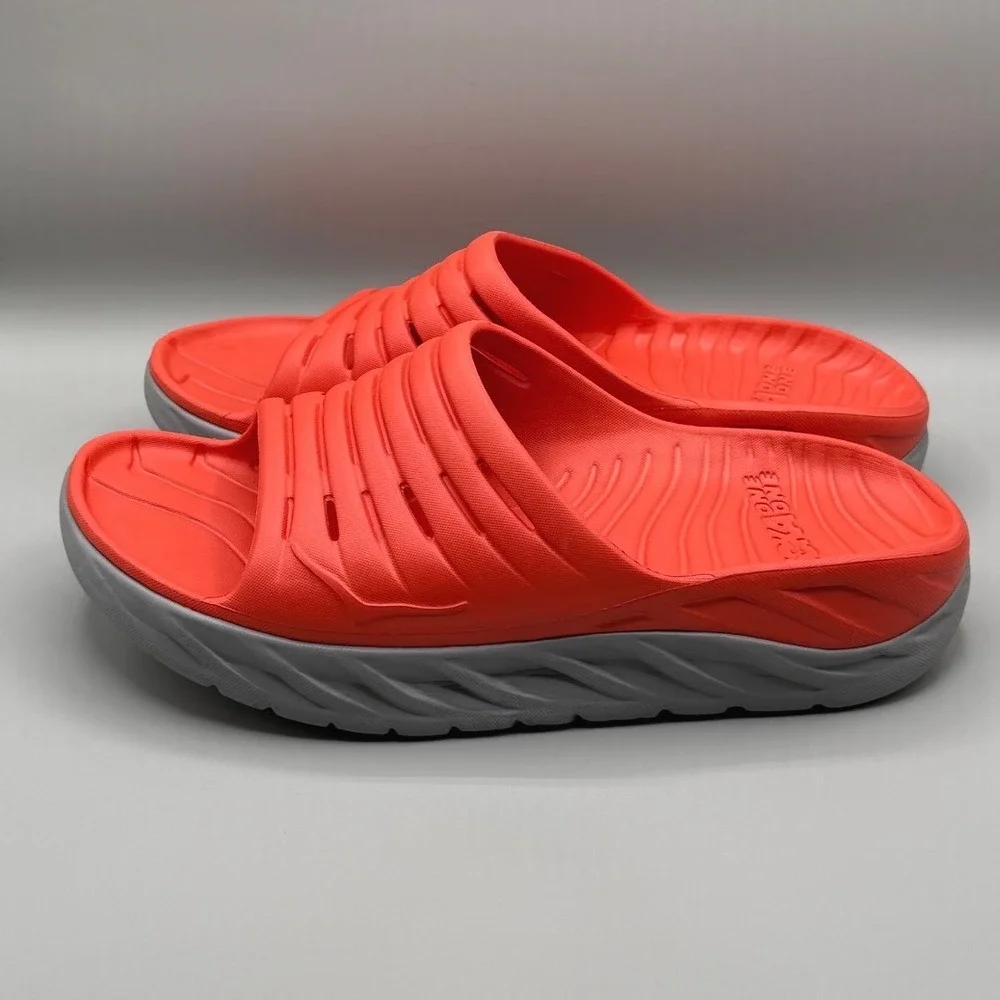 Hoka One One Ora Recovery Slide 2 Dragon Fire Orange Grey Mens 11 1099673